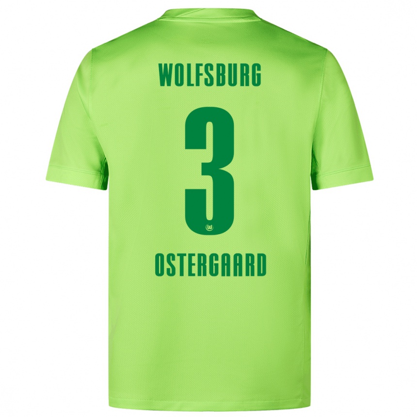 Niño Fútbol Camiseta Christian Östergaard #3 Verde Fluorescente 1ª Equipación 2024/25