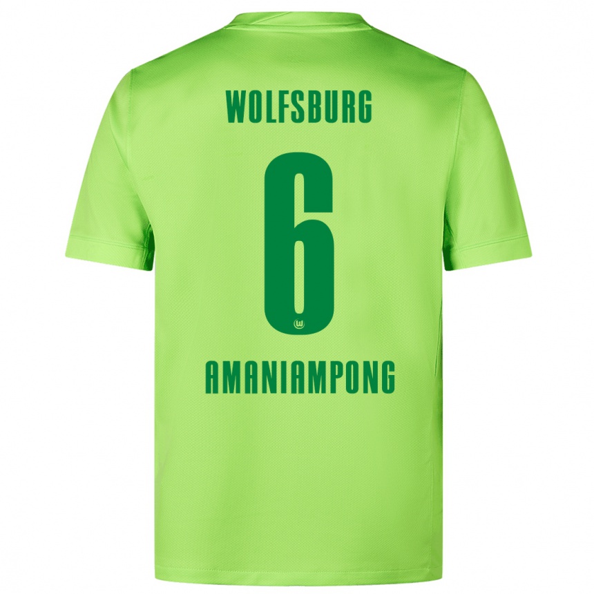 Niño Fútbol Camiseta Marces Amaniampong #6 Verde Fluorescente 1ª Equipación 2024/25