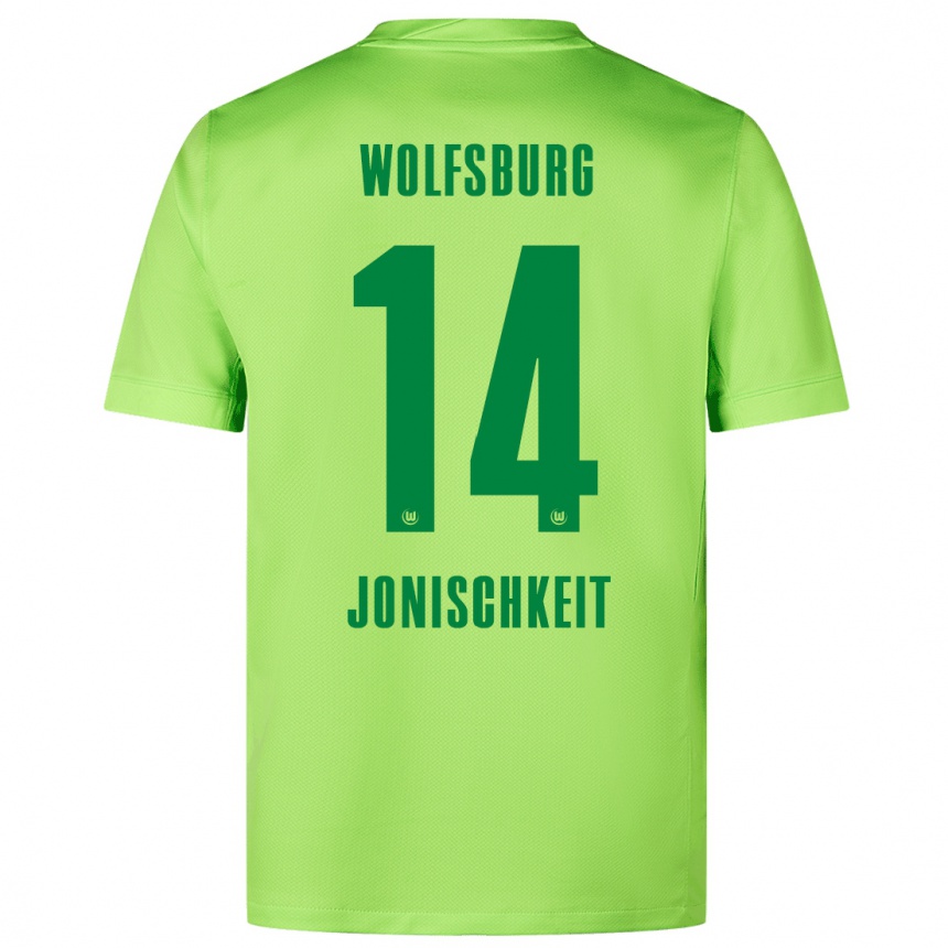 Niño Fútbol Camiseta Jamal Jonischkeit #14 Verde Fluorescente 1ª Equipación 2024/25