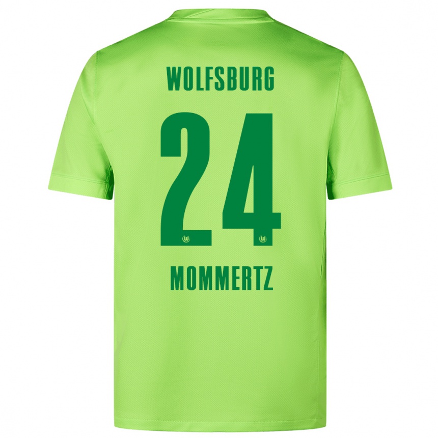 Niño Fútbol Camiseta Benjamin Mommertz #24 Verde Fluorescente 1ª Equipación 2024/25