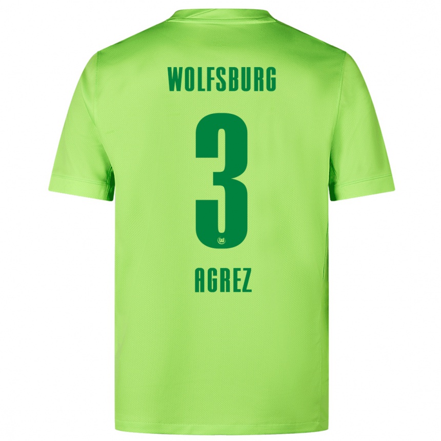 Niño Fútbol Camiseta Sara Agrež #3 Verde Fluorescente 1ª Equipación 2024/25