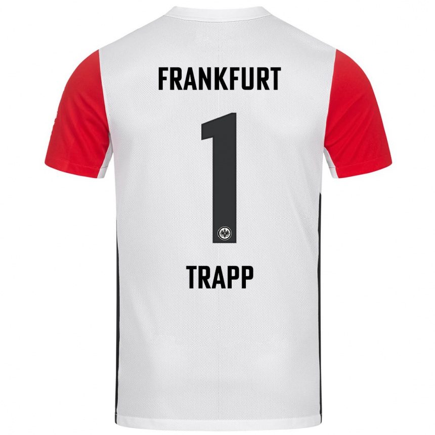 Niño Fútbol Camiseta Kevin Trapp #1 Blanco Rojo 1ª Equipación 2024/25