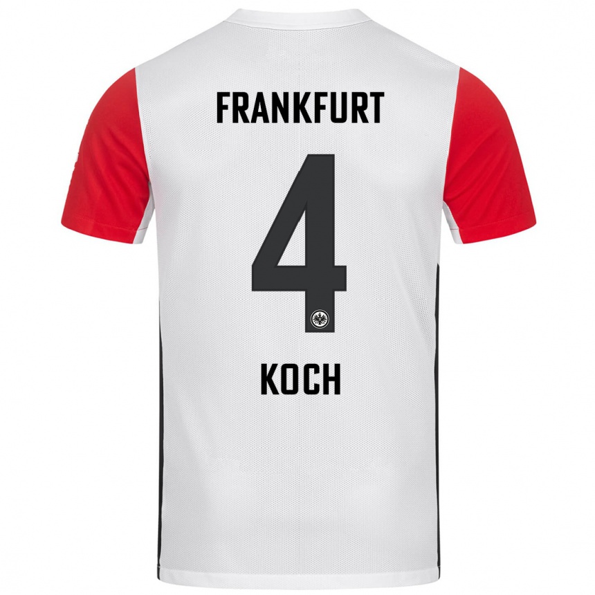 Niño Fútbol Camiseta Robin Koch #4 Blanco Rojo 1ª Equipación 2024/25