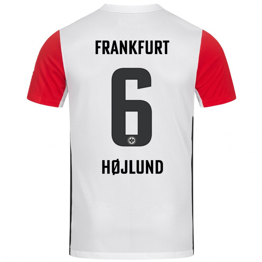 Niño Fútbol Camiseta Oscar Højlund #6 Blanco Rojo 1ª Equipación 2024/25