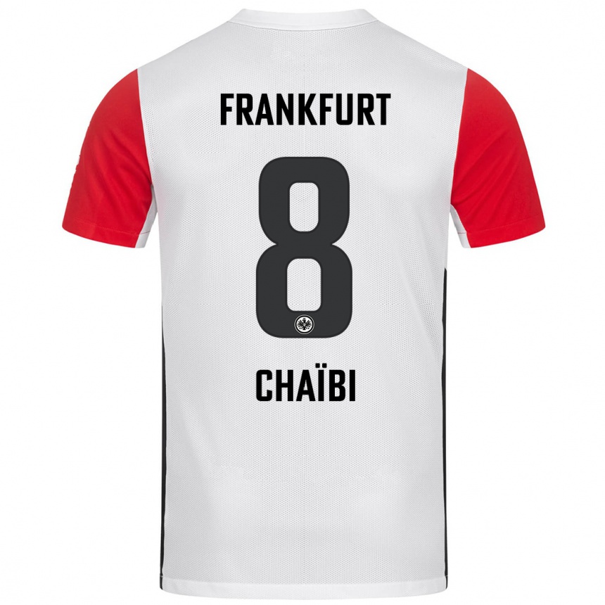 Niño Fútbol Camiseta Farès Chaïbi #8 Blanco Rojo 1ª Equipación 2024/25