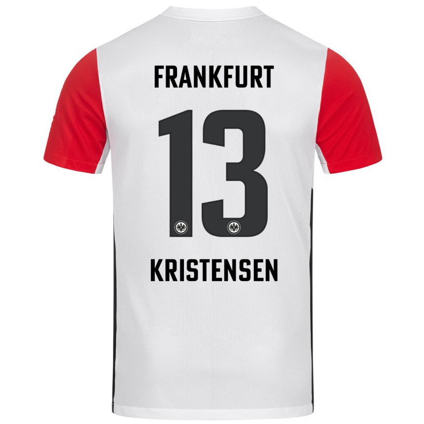 Niño Fútbol Camiseta Rasmus Kristensen #13 Blanco Rojo 1ª Equipación 2024/25