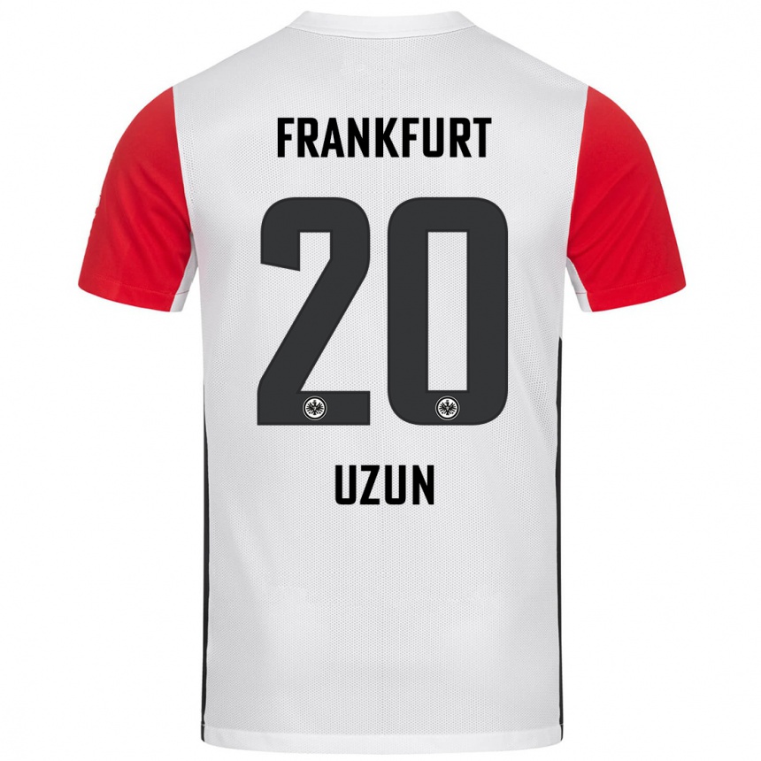 Niño Fútbol Camiseta Can Uzun #20 Blanco Rojo 1ª Equipación 2024/25