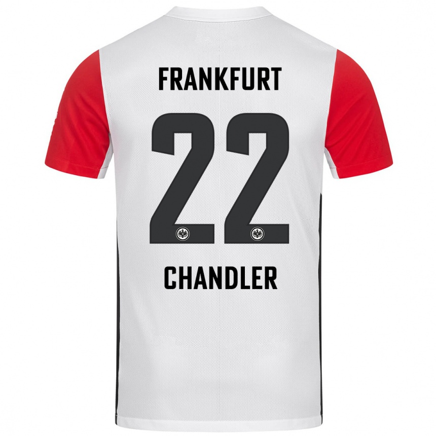 Niño Fútbol Camiseta Timothy Chandler #22 Blanco Rojo 1ª Equipación 2024/25