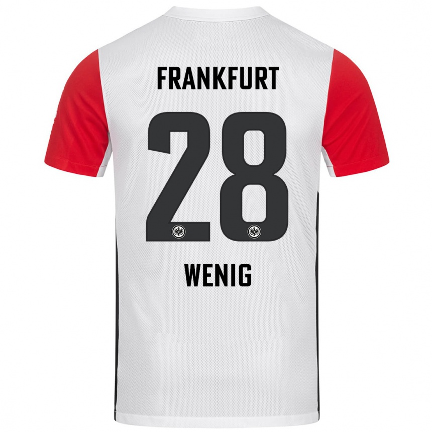 Niño Fútbol Camiseta Marcel Wenig #28 Blanco Rojo 1ª Equipación 2024/25