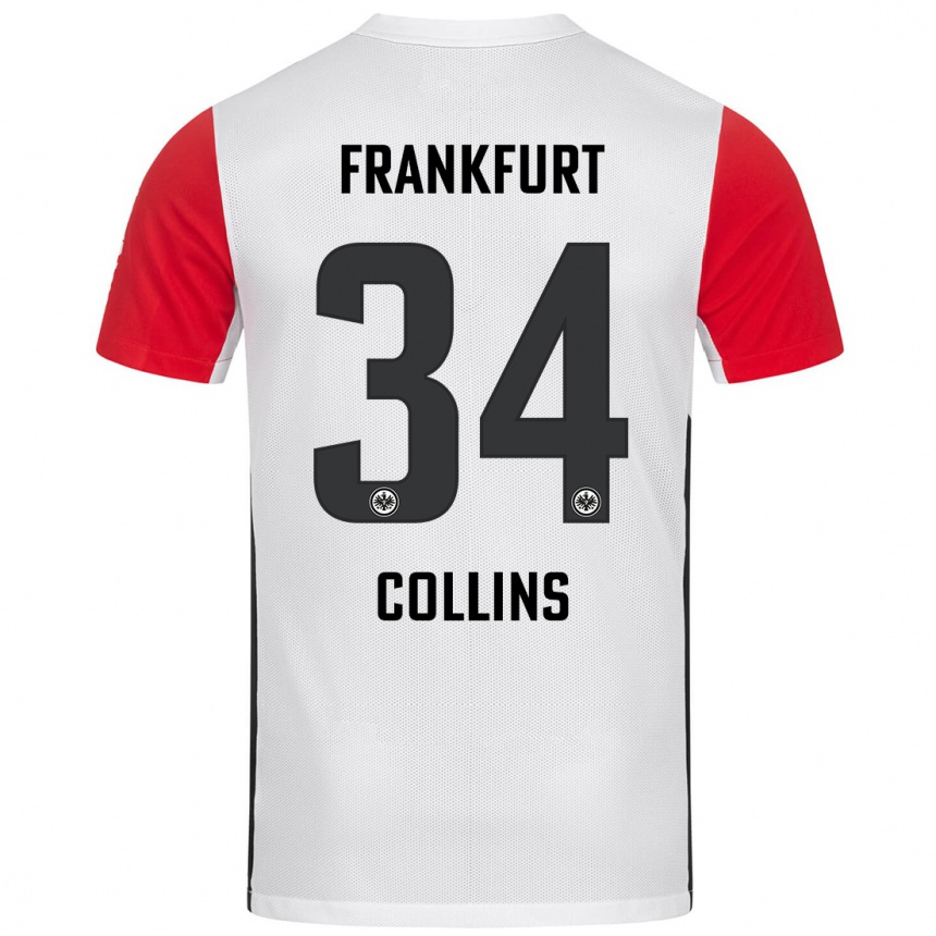 Niño Fútbol Camiseta Nnamdi Collins #34 Blanco Rojo 1ª Equipación 2024/25