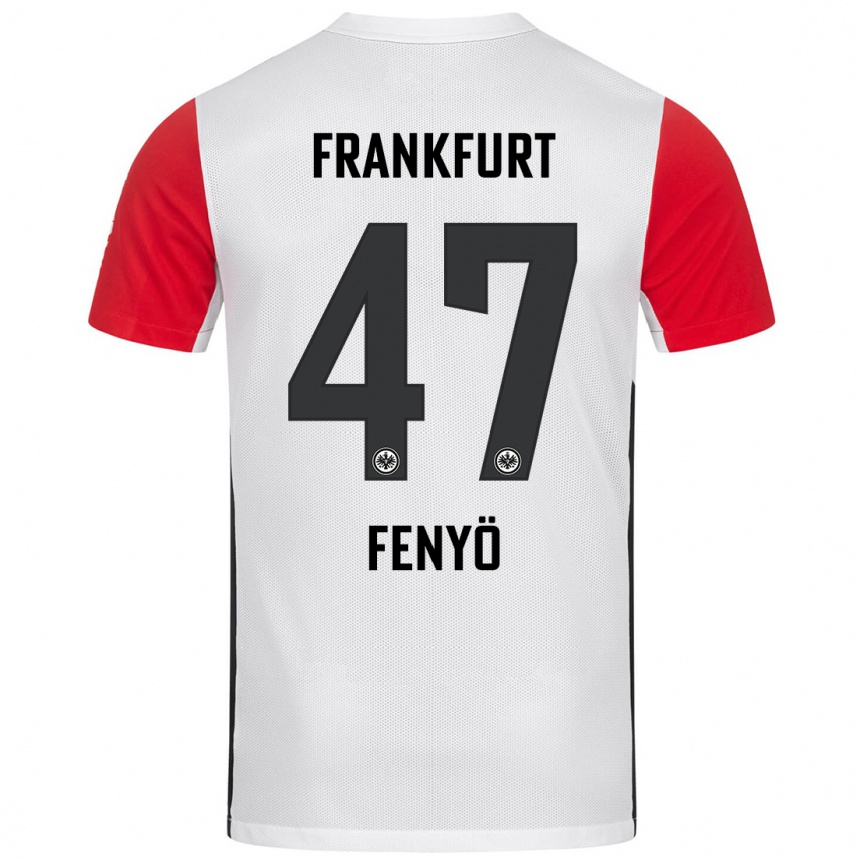 Niño Fútbol Camiseta Noah Fenyö #47 Blanco Rojo 1ª Equipación 2024/25