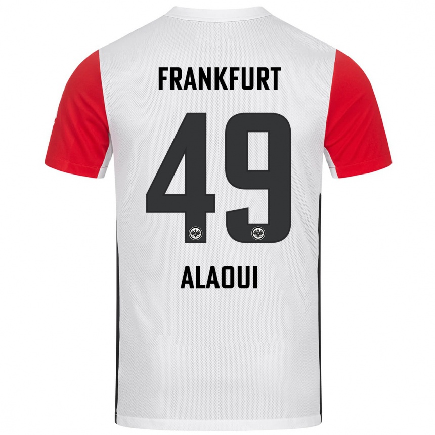 Niño Fútbol Camiseta Anas Alaoui #49 Blanco Rojo 1ª Equipación 2024/25