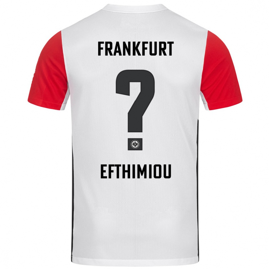 Niño Fútbol Camiseta Sissis Efthimiou #0 Blanco Rojo 1ª Equipación 2024/25