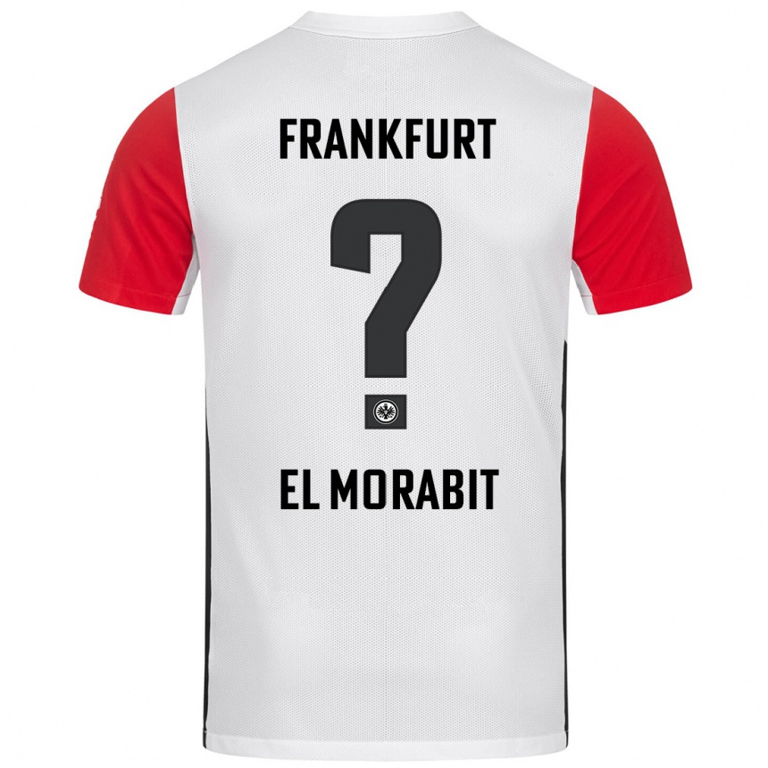 Niño Fútbol Camiseta Anas El Morabit #0 Blanco Rojo 1ª Equipación 2024/25