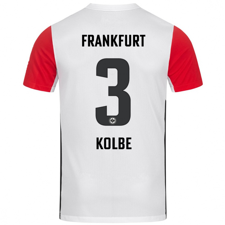 Niño Fútbol Camiseta Louis Kolbe #3 Blanco Rojo 1ª Equipación 2024/25