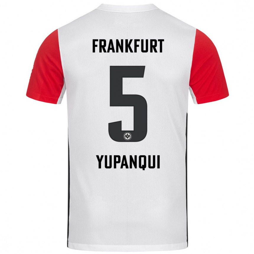 Niño Fútbol Camiseta Philipp Eisele Yupanqui #5 Blanco Rojo 1ª Equipación 2024/25