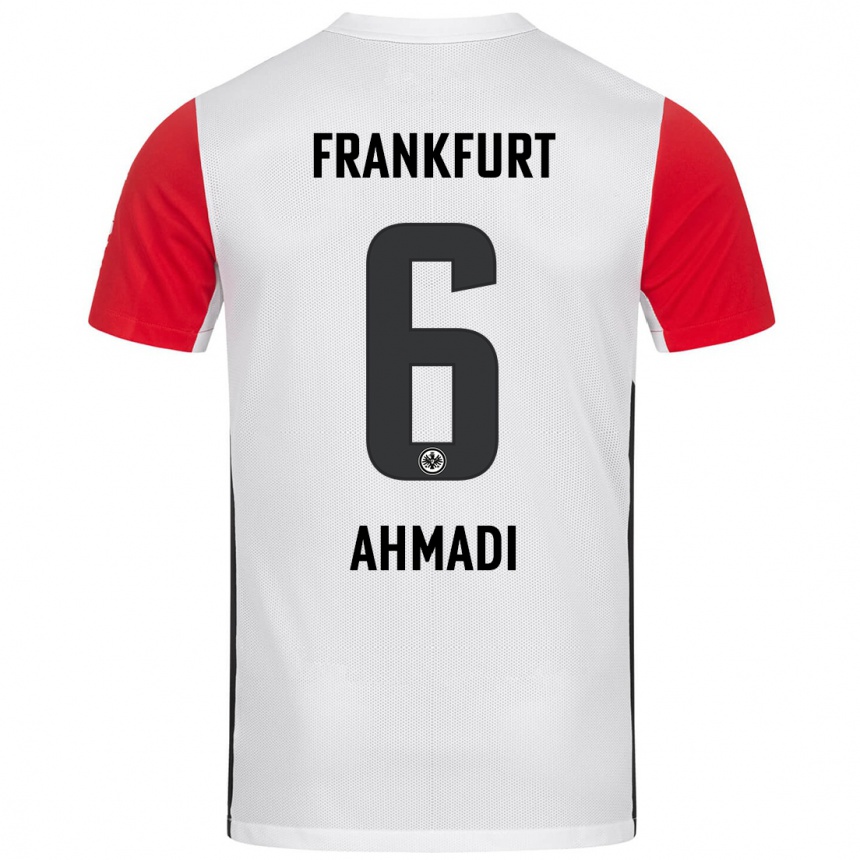 Niño Fútbol Camiseta Shayan Ahmadi #6 Blanco Rojo 1ª Equipación 2024/25