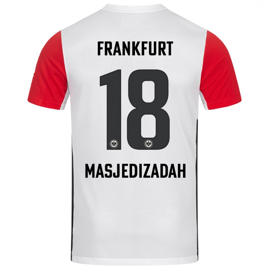 Niño Fútbol Camiseta Abolfazl Masjedizadah #18 Blanco Rojo 1ª Equipación 2024/25