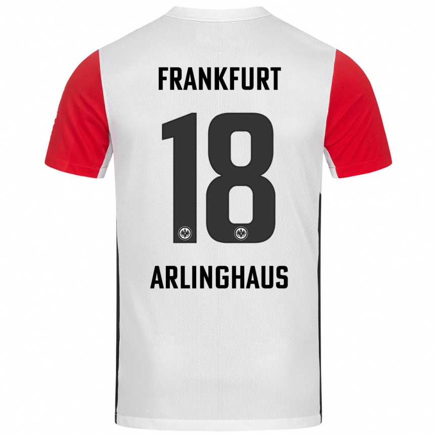 Niño Fútbol Camiseta Max Arlinghaus #18 Blanco Rojo 1ª Equipación 2024/25