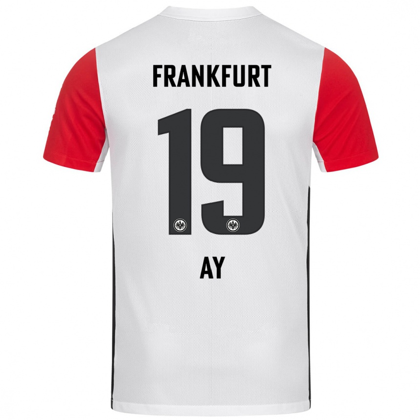 Niño Fútbol Camiseta Ugur Ay #19 Blanco Rojo 1ª Equipación 2024/25