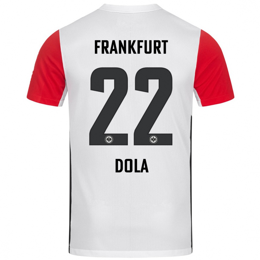 Niño Fútbol Camiseta Igor Dola #22 Blanco Rojo 1ª Equipación 2024/25