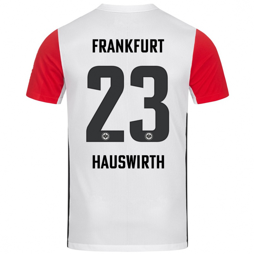 Niño Fútbol Camiseta Max Hauswirth #23 Blanco Rojo 1ª Equipación 2024/25