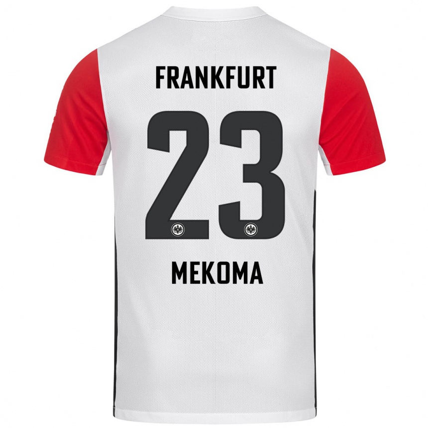 Niño Fútbol Camiseta Jamal Mekoma #23 Blanco Rojo 1ª Equipación 2024/25