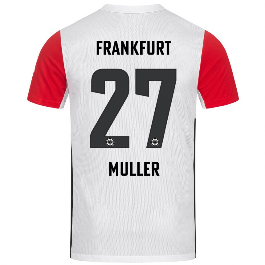 Niño Fútbol Camiseta Mark Müller #27 Blanco Rojo 1ª Equipación 2024/25