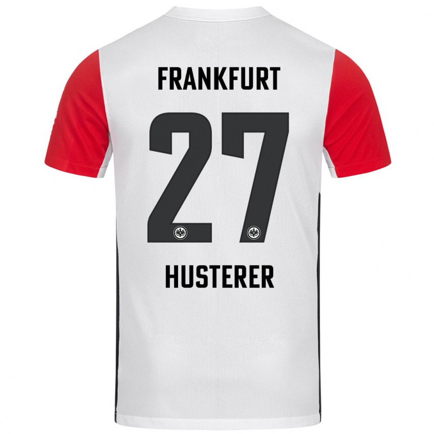 Niño Fútbol Camiseta Lean Husterer #27 Blanco Rojo 1ª Equipación 2024/25