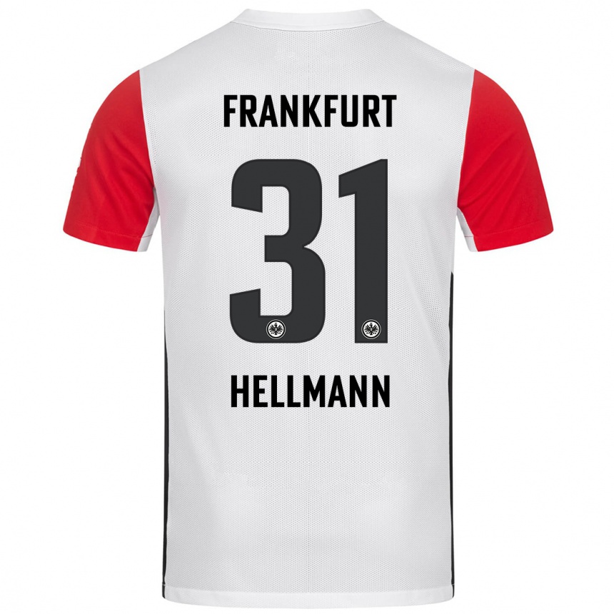 Niño Fútbol Camiseta Melvin Hellmann #31 Blanco Rojo 1ª Equipación 2024/25