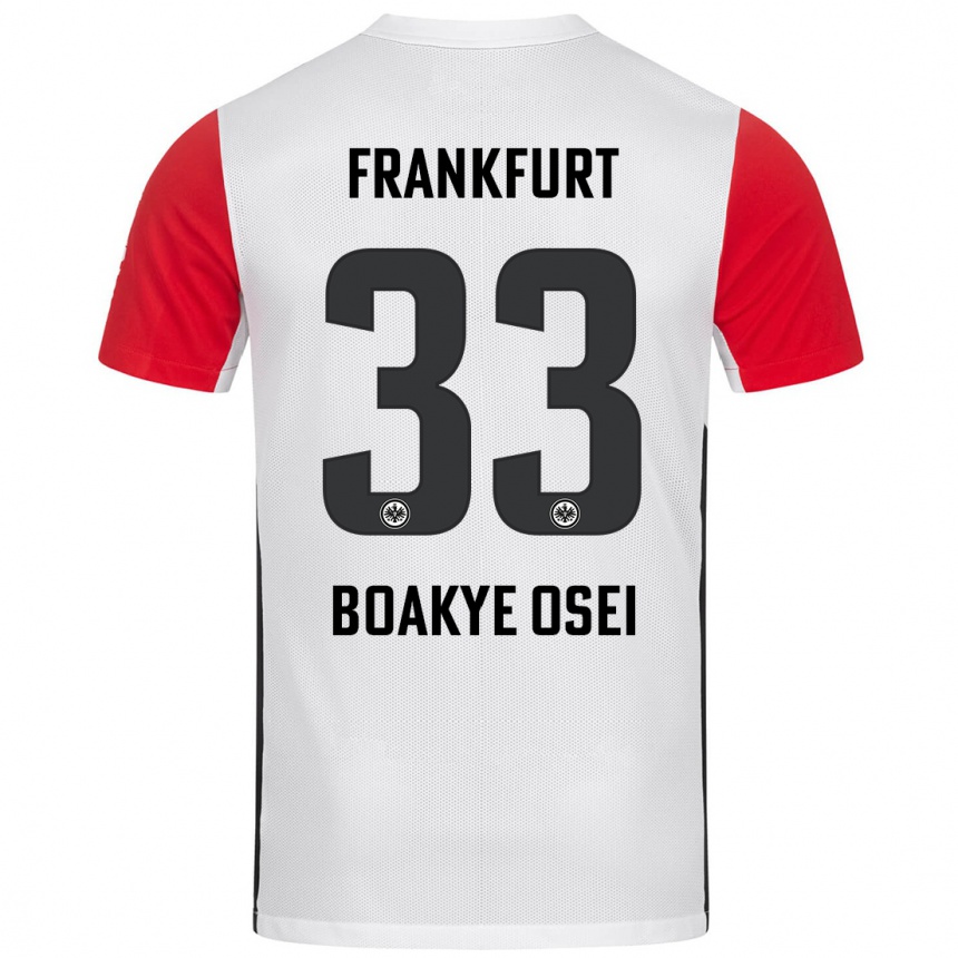 Niño Fútbol Camiseta Derek Boakye-Osei #33 Blanco Rojo 1ª Equipación 2024/25