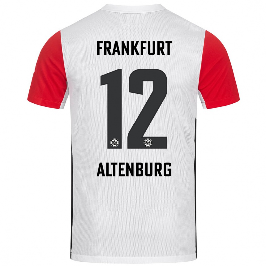 Niño Fútbol Camiseta Lina Altenburg #12 Blanco Rojo 1ª Equipación 2024/25