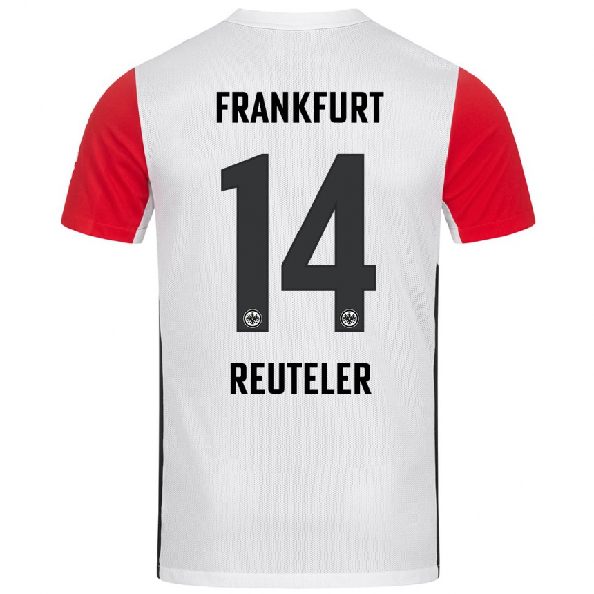 Niño Fútbol Camiseta Geraldine Reuteler #14 Blanco Rojo 1ª Equipación 2024/25