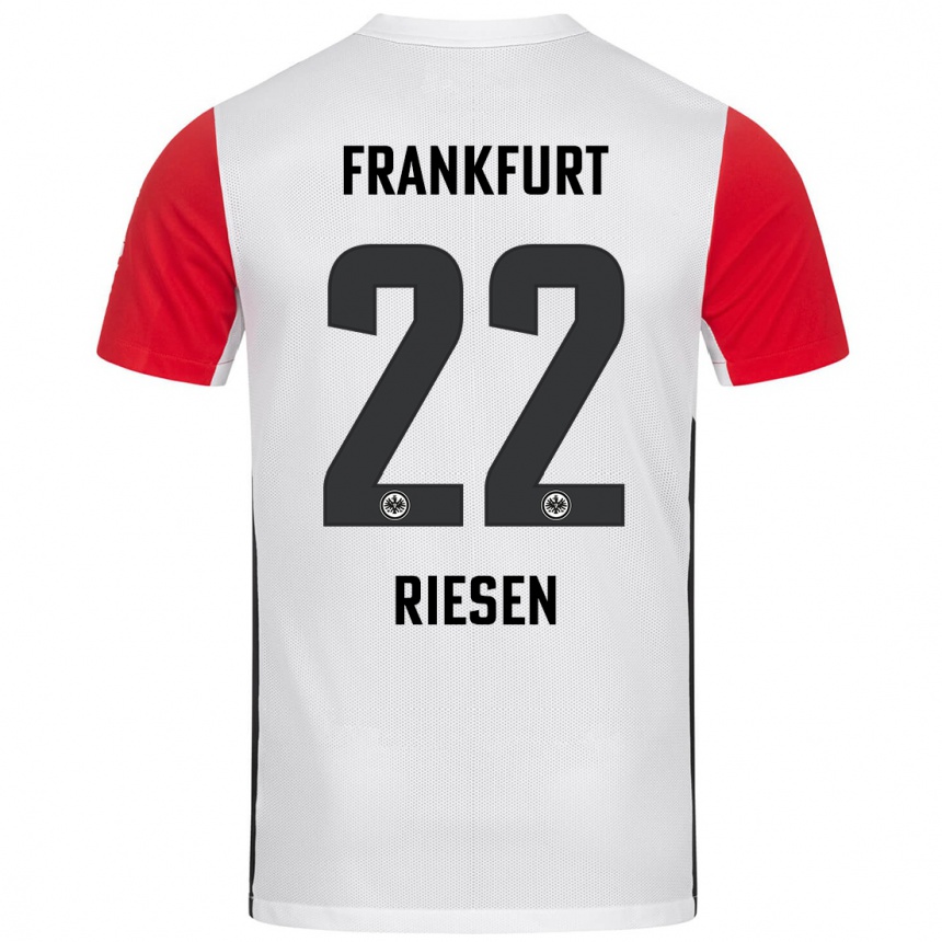 Niño Fútbol Camiseta Nadine Riesen #22 Blanco Rojo 1ª Equipación 2024/25