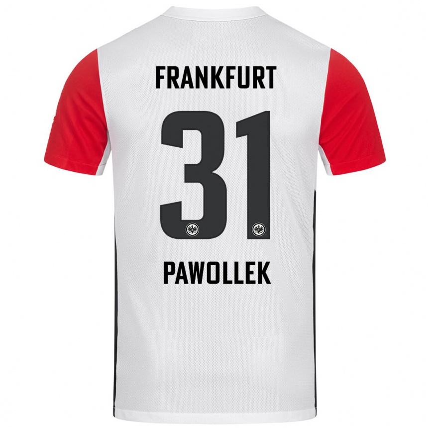 Niño Fútbol Camiseta Tanja Pawollek #31 Blanco Rojo 1ª Equipación 2024/25