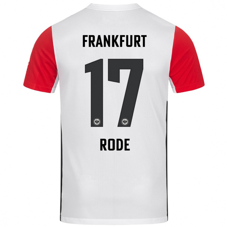 Niño Fútbol Camiseta Sebastian Rode #17 Blanco Rojo 1ª Equipación 2024/25