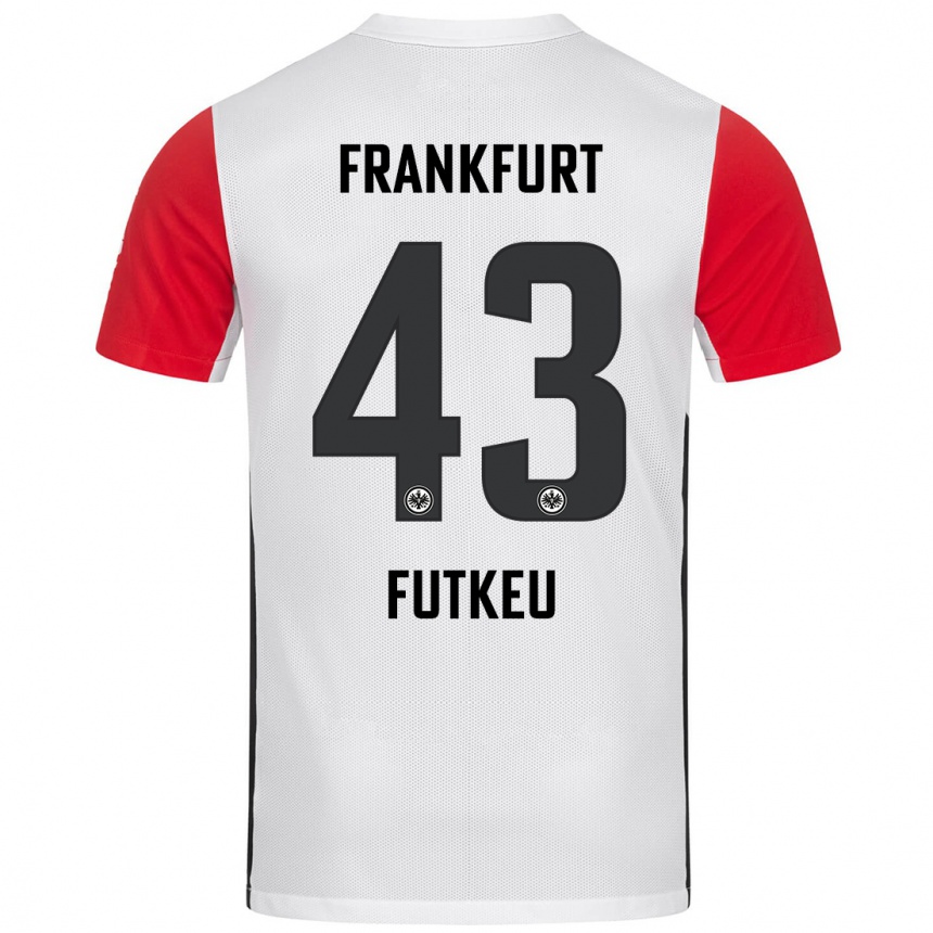 Niño Fútbol Camiseta Noel Futkeu #43 Blanco Rojo 1ª Equipación 2024/25