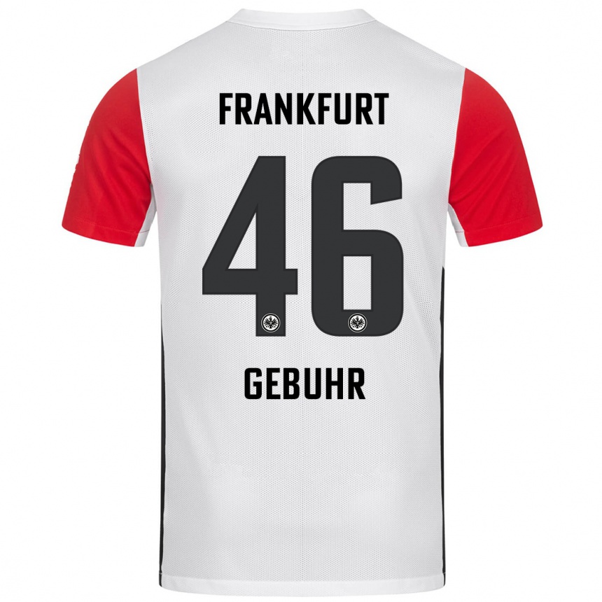 Niño Fútbol Camiseta Dario Gebuhr #46 Blanco Rojo 1ª Equipación 2024/25