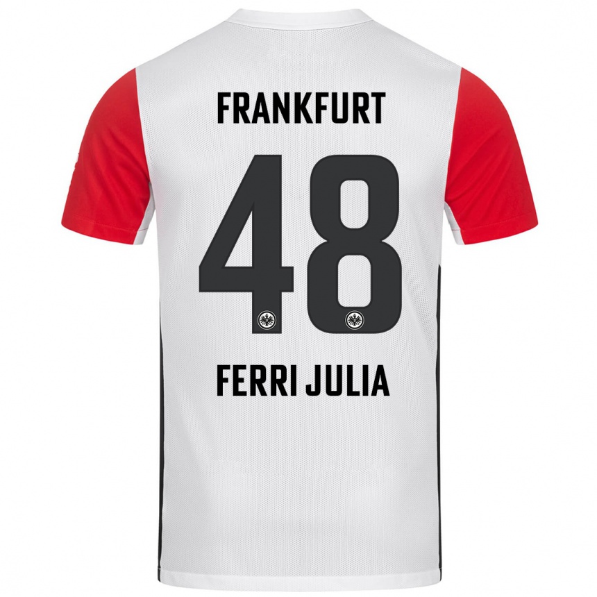 Niño Fútbol Camiseta Nacho Ferri #48 Blanco Rojo 1ª Equipación 2024/25