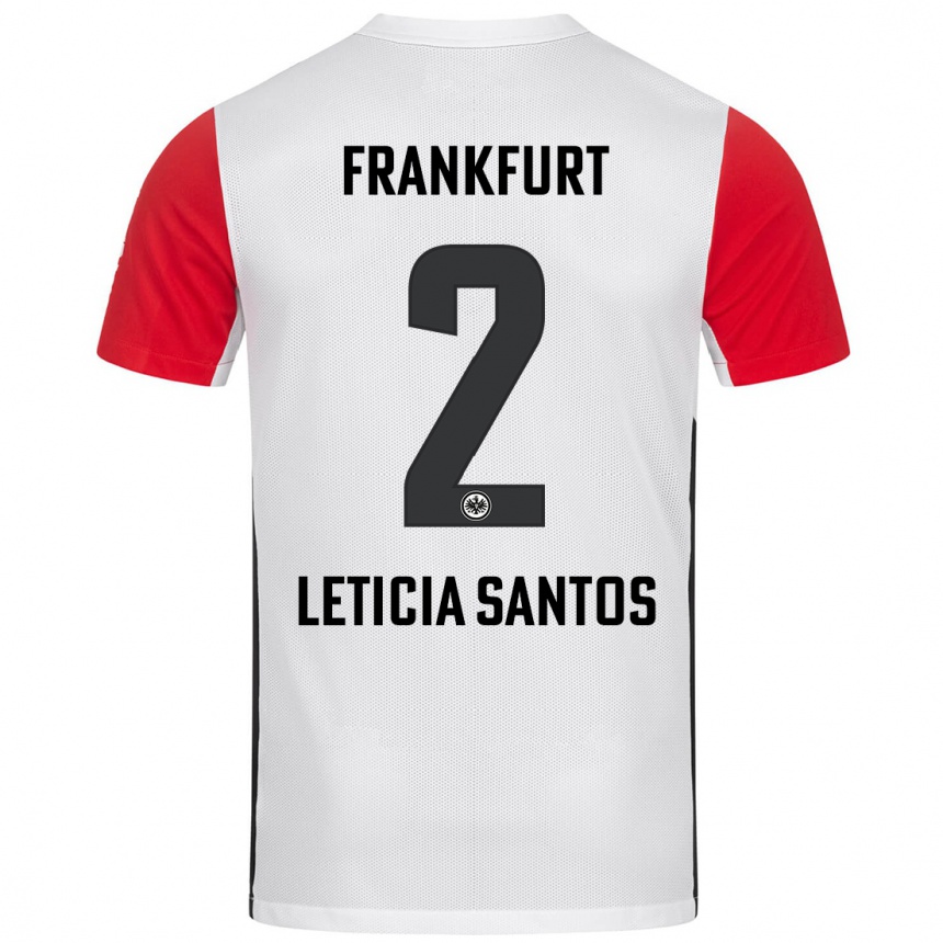 Niño Fútbol Camiseta Letícia Santos De Oliveira #2 Blanco Rojo 1ª Equipación 2024/25