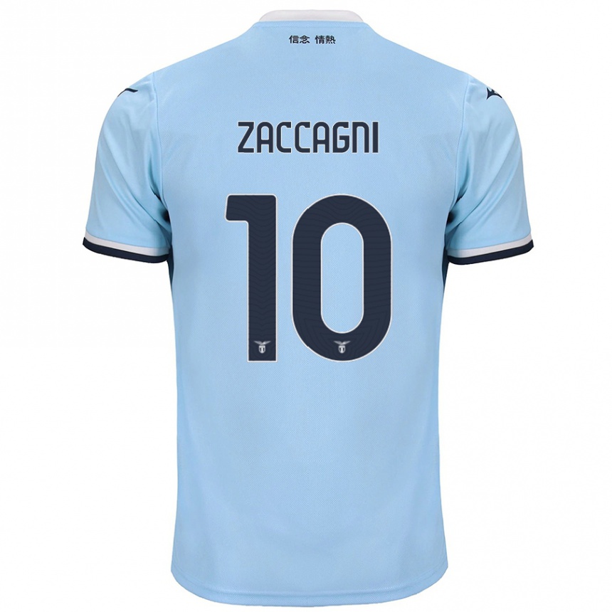 Niño Fútbol Camiseta Mattia Zaccagni #10 Azul 1ª Equipación 2024/25