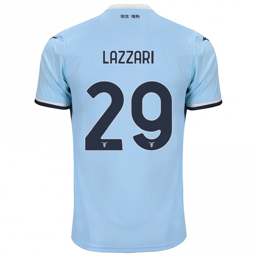 Niño Fútbol Camiseta Manuel Lazzari #29 Azul 1ª Equipación 2024/25