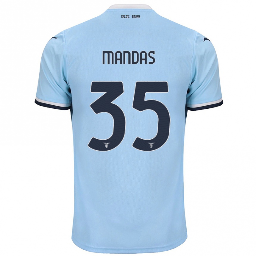 Niño Fútbol Camiseta Christos Mandas #35 Azul 1ª Equipación 2024/25