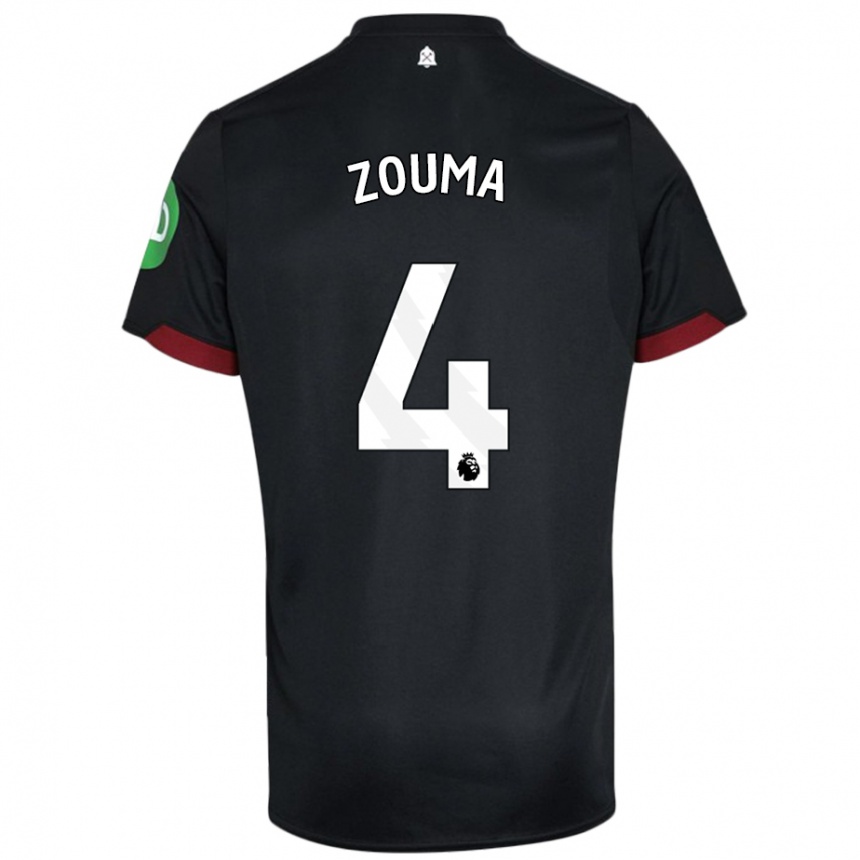 Niño Fútbol Camiseta Kurt Zouma #4 Negro Blanco 2ª Equipación 2024/25