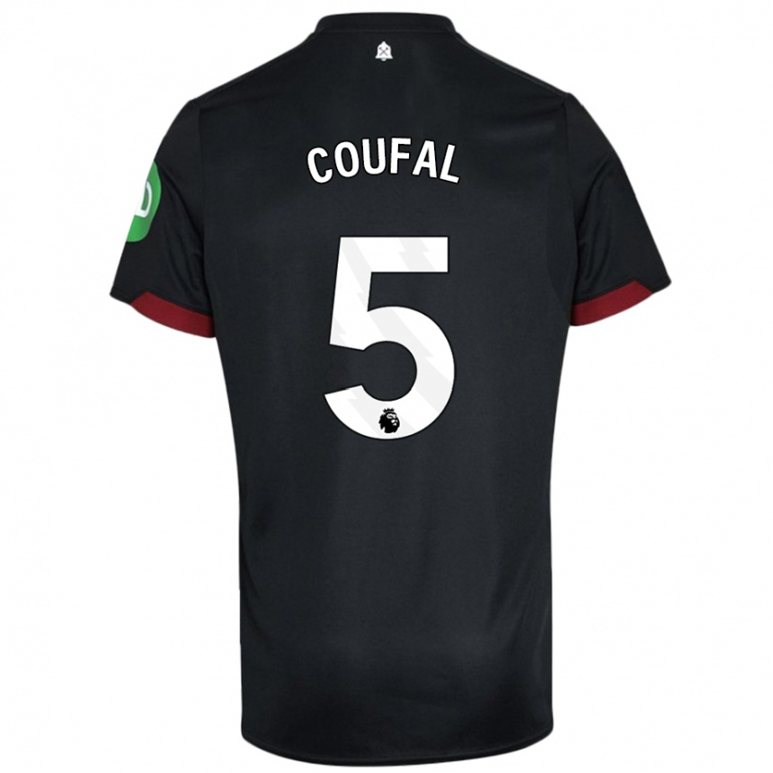 Niño Fútbol Camiseta Vladimir Coufal #5 Negro Blanco 2ª Equipación 2024/25