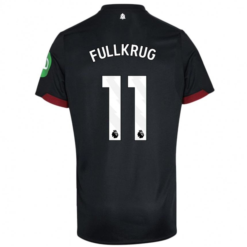 Niño Fútbol Camiseta Niclas Füllkrug #11 Negro Blanco 2ª Equipación 2024/25