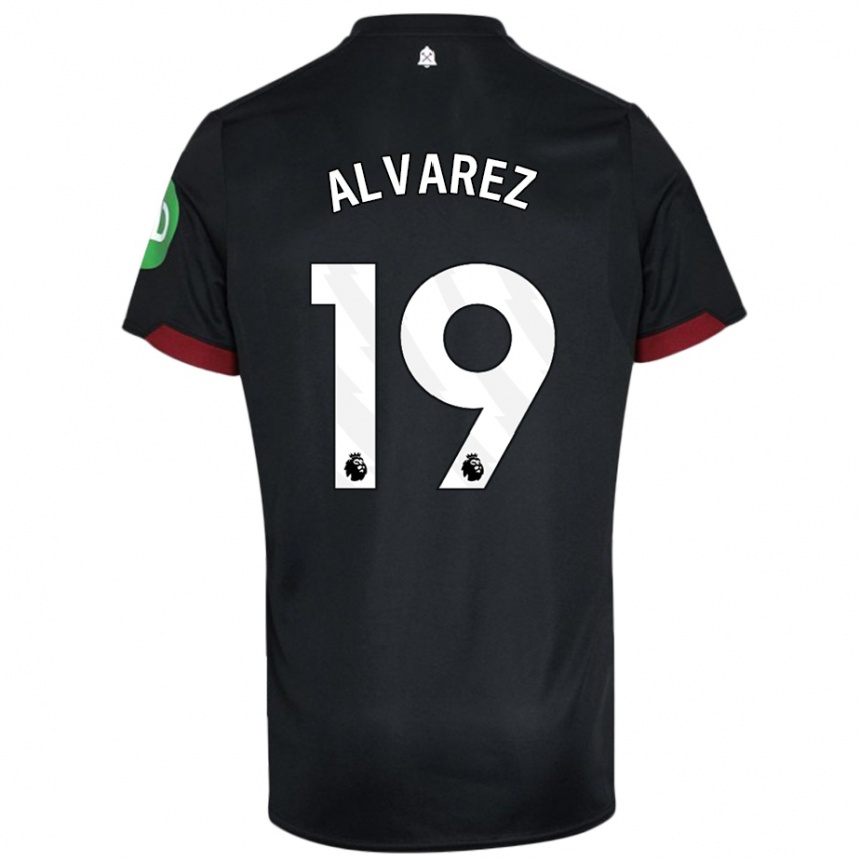 Niño Fútbol Camiseta Edson Alvarez #19 Negro Blanco 2ª Equipación 2024/25