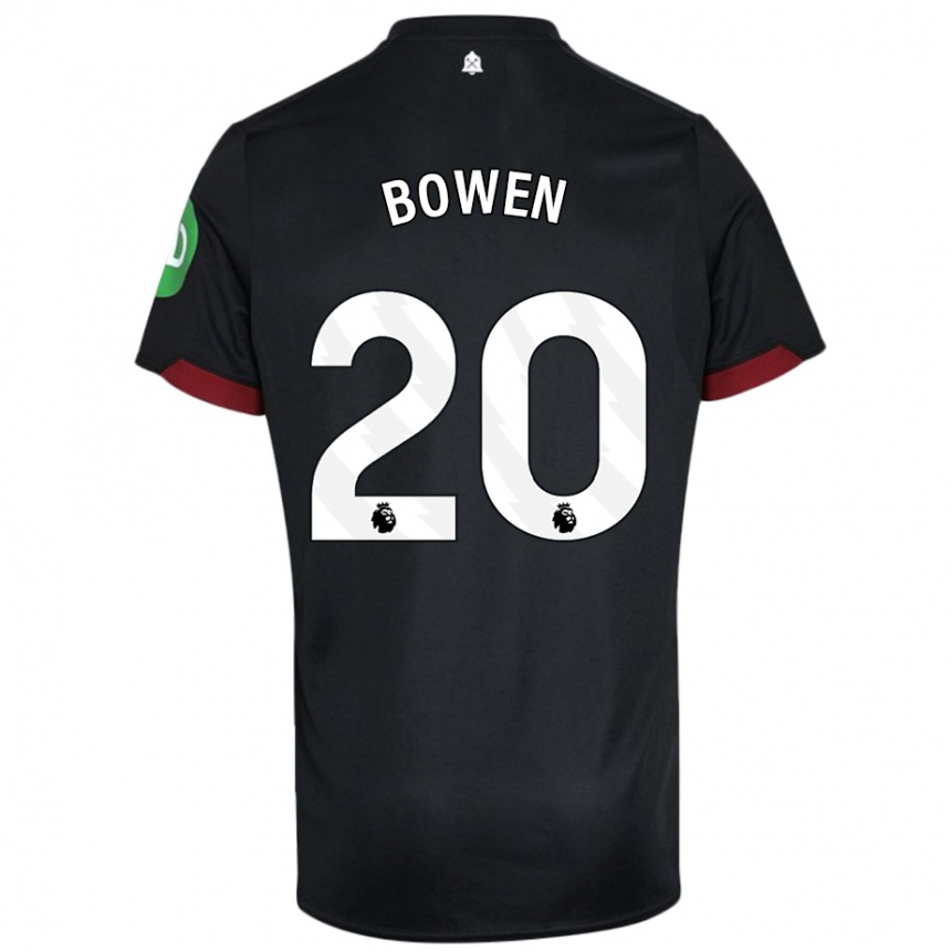 Niño Fútbol Camiseta Jarrod Bowen #20 Negro Blanco 2ª Equipación 2024/25