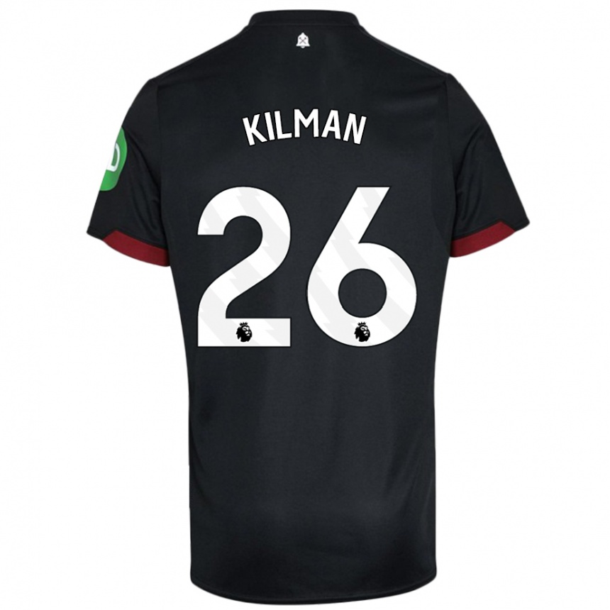 Niño Fútbol Camiseta Max Kilman #26 Negro Blanco 2ª Equipación 2024/25