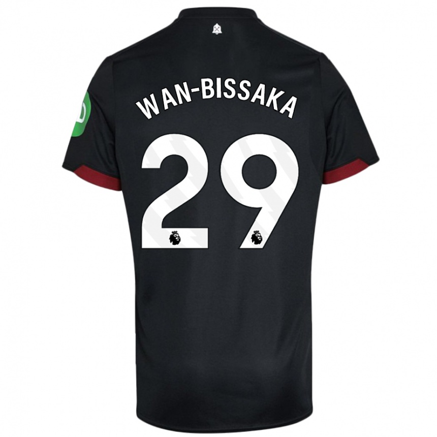 Niño Fútbol Camiseta Aaron Wan-Bissaka #29 Negro Blanco 2ª Equipación 2024/25